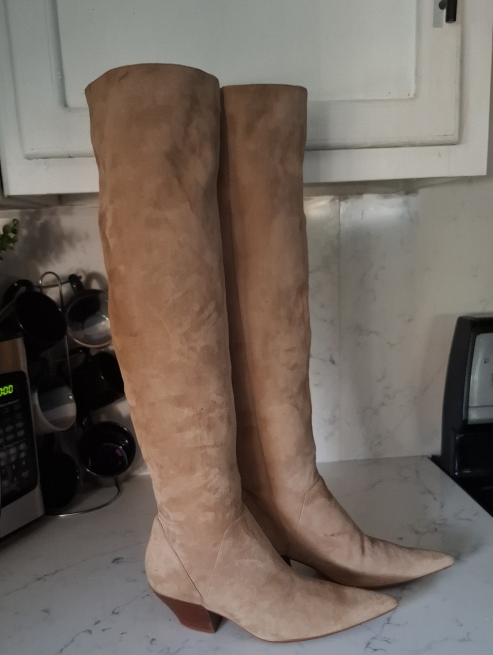 Nine West Tall Tan Suede Over-the-Knee Boots